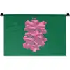 Abstract - Pink - Lijnen - Groen Wandkleed katoen klein -zz3d