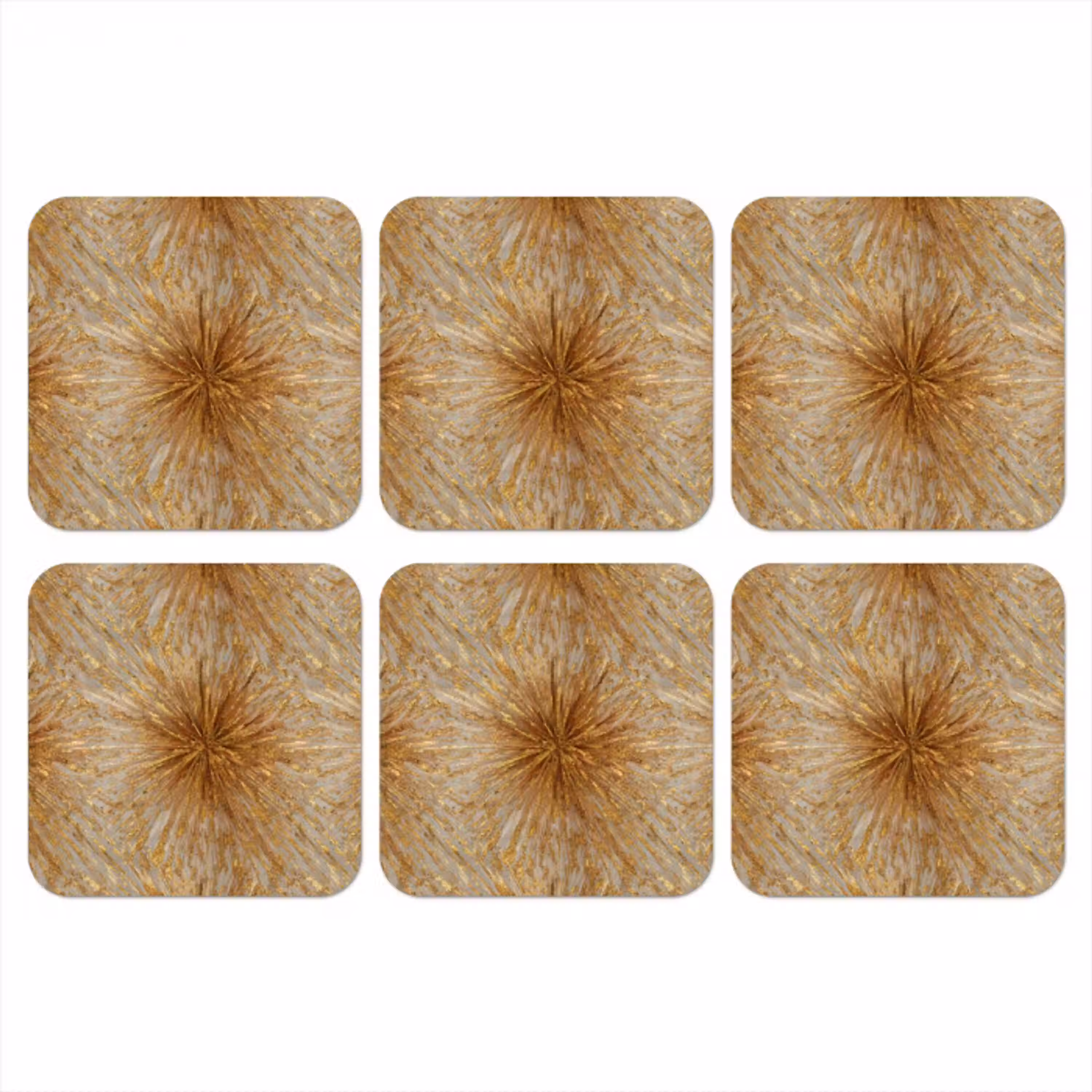 Explosie - Abstract - Goud - Wit onderzetter kurk middel 366 -3d
