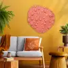 Water - Druppels - Roze Wandcirkel Organisch Aluminium middel -sfeer4