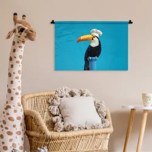 Tucan - Sokkel - Vogel - Koksmuts Wandkleed katoen klein -wsfeer5_kind