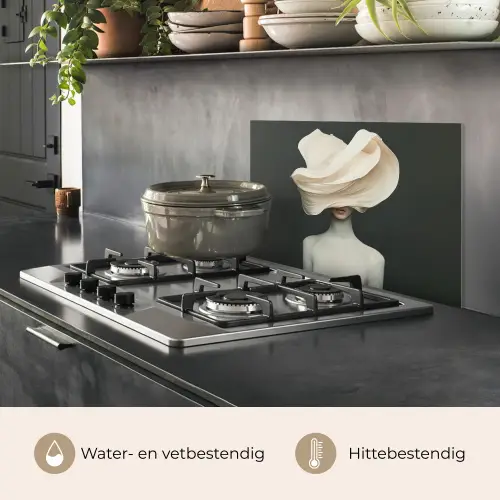 Vrouw - Beige - hoed keuken achterwand spatscherm klein -usp_NL