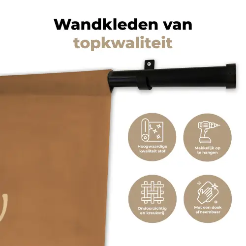 Yee haw - Bruin - Minimalistisch Wandkleed katoen klein -sfeer2