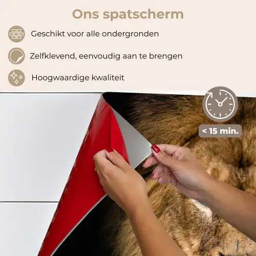 Leeuw - Portret - Zwart - Dieren keuken achterwand spatscherm klein -spatscherm_NL