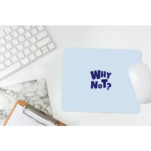 Why not - Blauw - Licht blauw - Quote muismat rubber klein -witbureau
