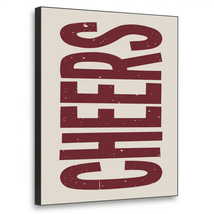 Red - Cheers - Decoratie - Beige Textielframe zwart klein -3d