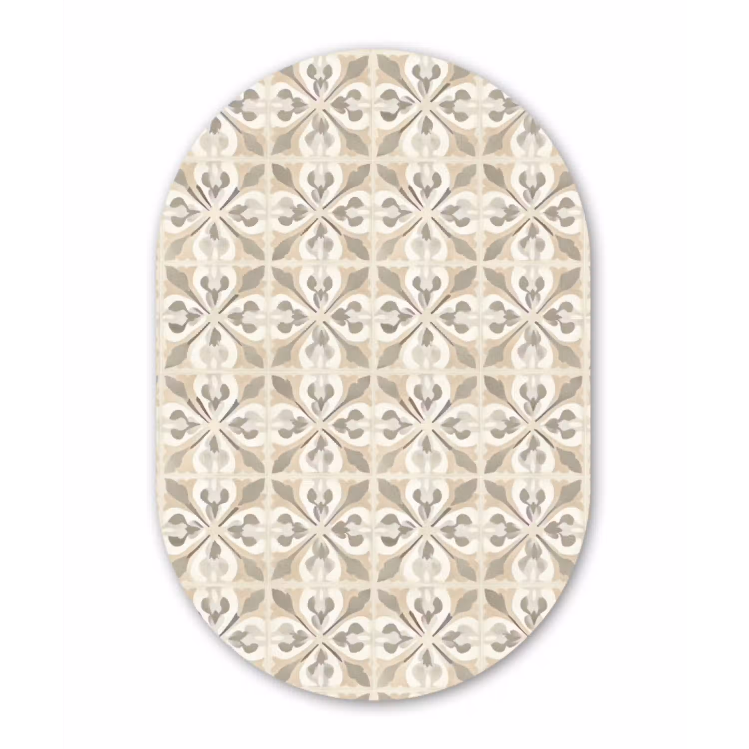 Tegel - Motief - Beige Wandcirkel Ovaal Aluminium middel 839 -3d