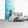 Schildpad - Zee - Blauw - Schittering fotobehang vinyl groot -slaapkamer