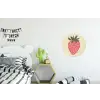 Aardbei - Minimalistisch - Rood - Fruit Wandcirkel aluminium klein -kinderkamer