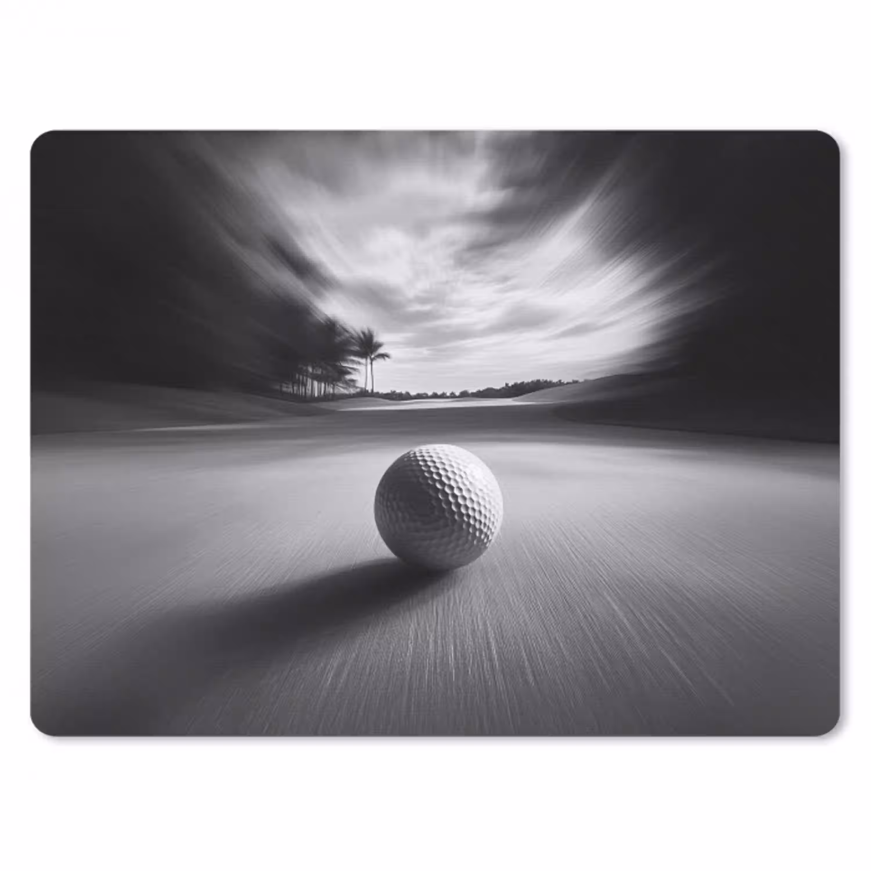 Golfbal - Wazig - Zwart muismat rubber klein -3d