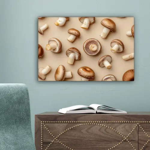 Kastanje Champignons - Beige canvas 2cm klein -sfeer4