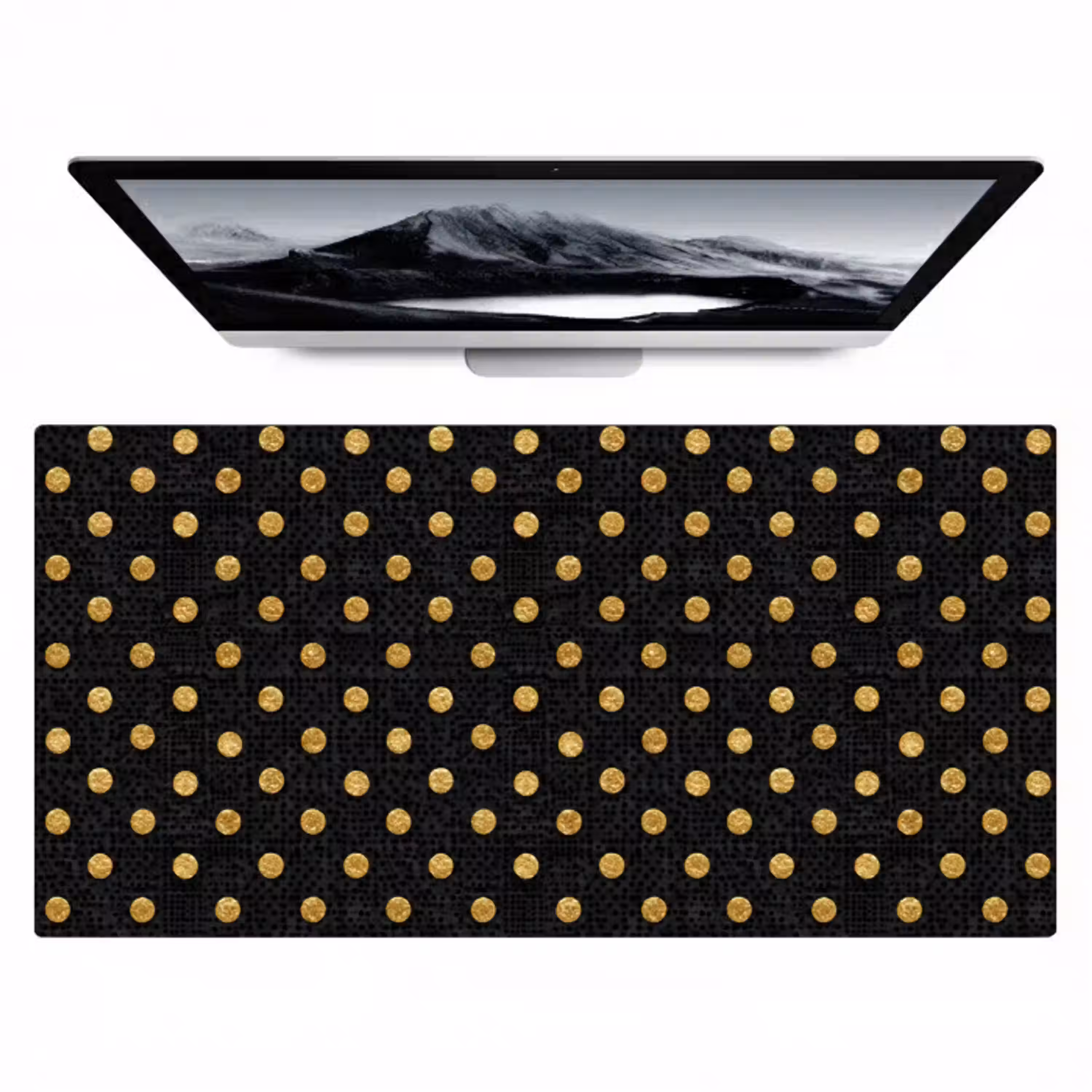 Polka Dot - Stippen - Goud - Zwart Muismat XXL klein 681 -zzz3d