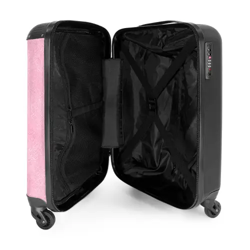 Lederen look licht roze NBS - Handbagage koffer - Kinderen Unisex middel -binnenkant
