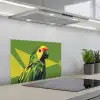 Papegaai - Groen - Snavel - Abstract keuken achterwand spatscherm klein -3d_schuin