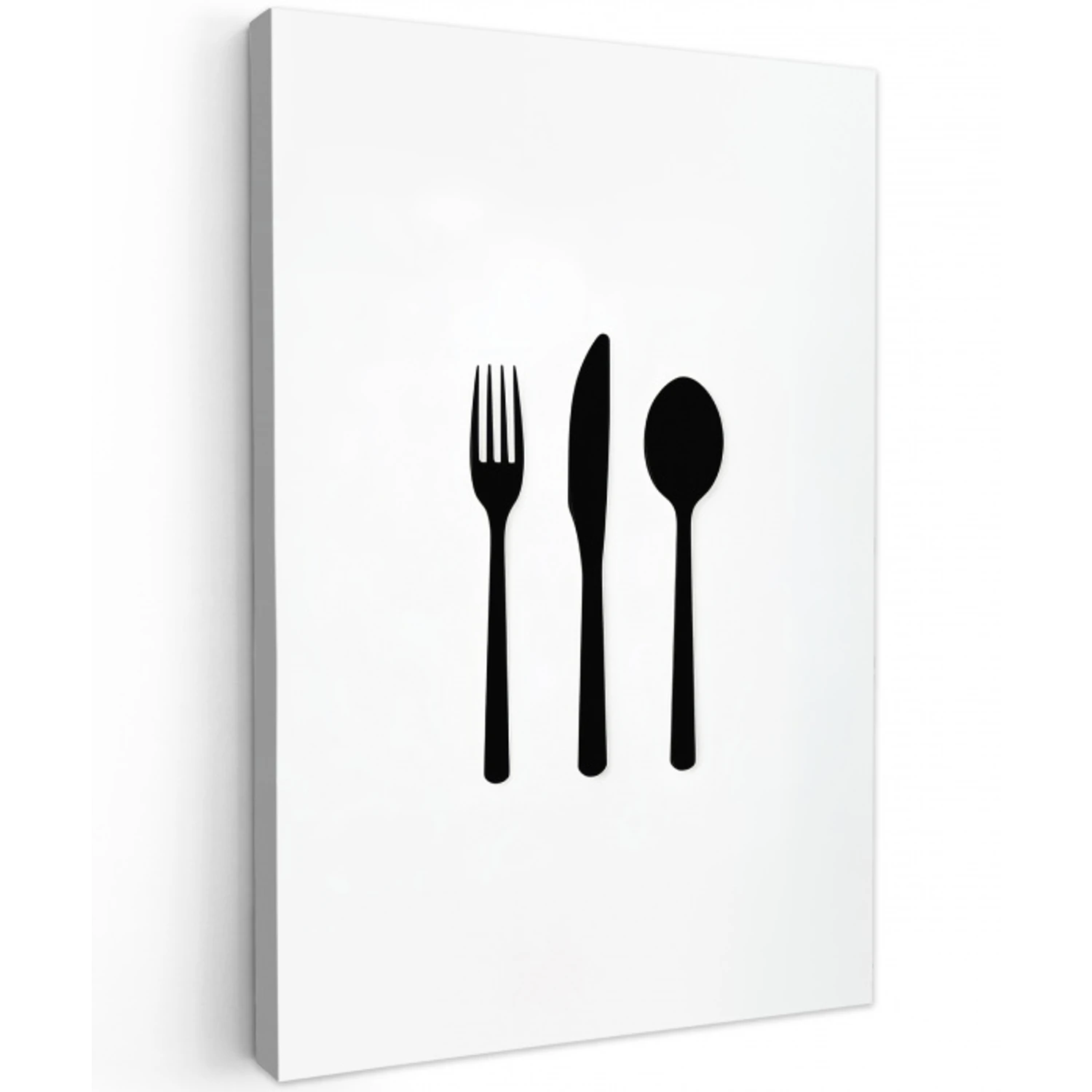 Bestek - Zwart - Simpel Tuinposter op houten frame 2 cm dik middel -3d