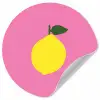Citroen - Geel - Fris Wandcirkel behangsticker klein -3d