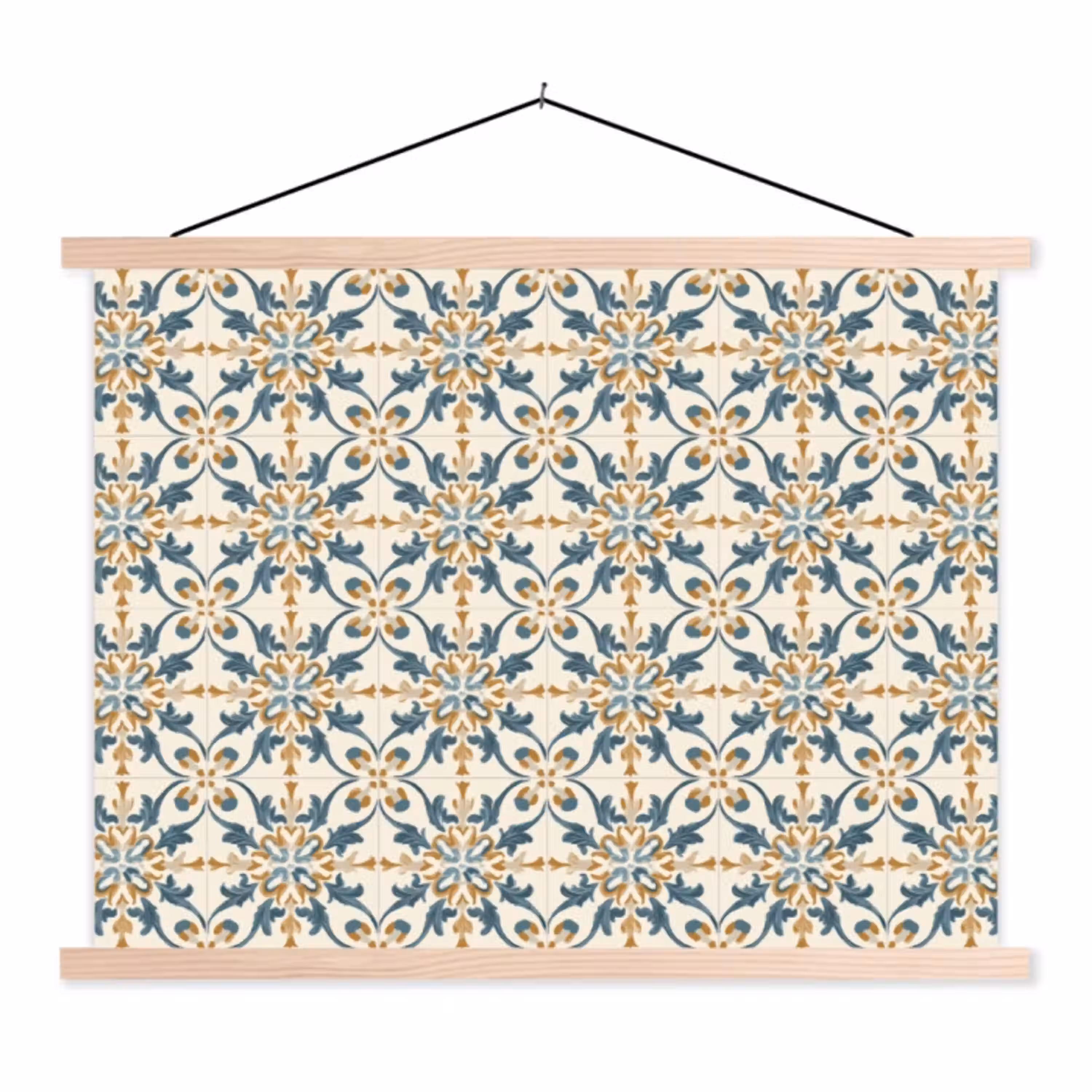 Patroon - Klassiek - Kleurrijk textielposter latten blank klein 122 -3d