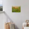 Lente - Bloemen - Rood - Klaproos - Gras - Groen tuinposter los doek klein -sfeer8