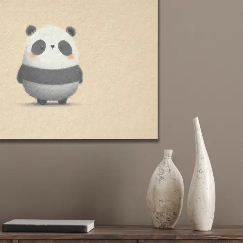 Panda - Beige - Minimalistisch PET vilt klein -sfeer6_closeup