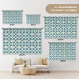 Patroon - Symmetrisch - Blauw Wandkleed katoen klein 269 -tsfeer8_DE