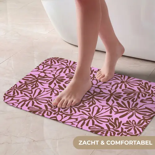 Organisch - Patroon - Roze Badmat klein 997 -USP_ZachtNL