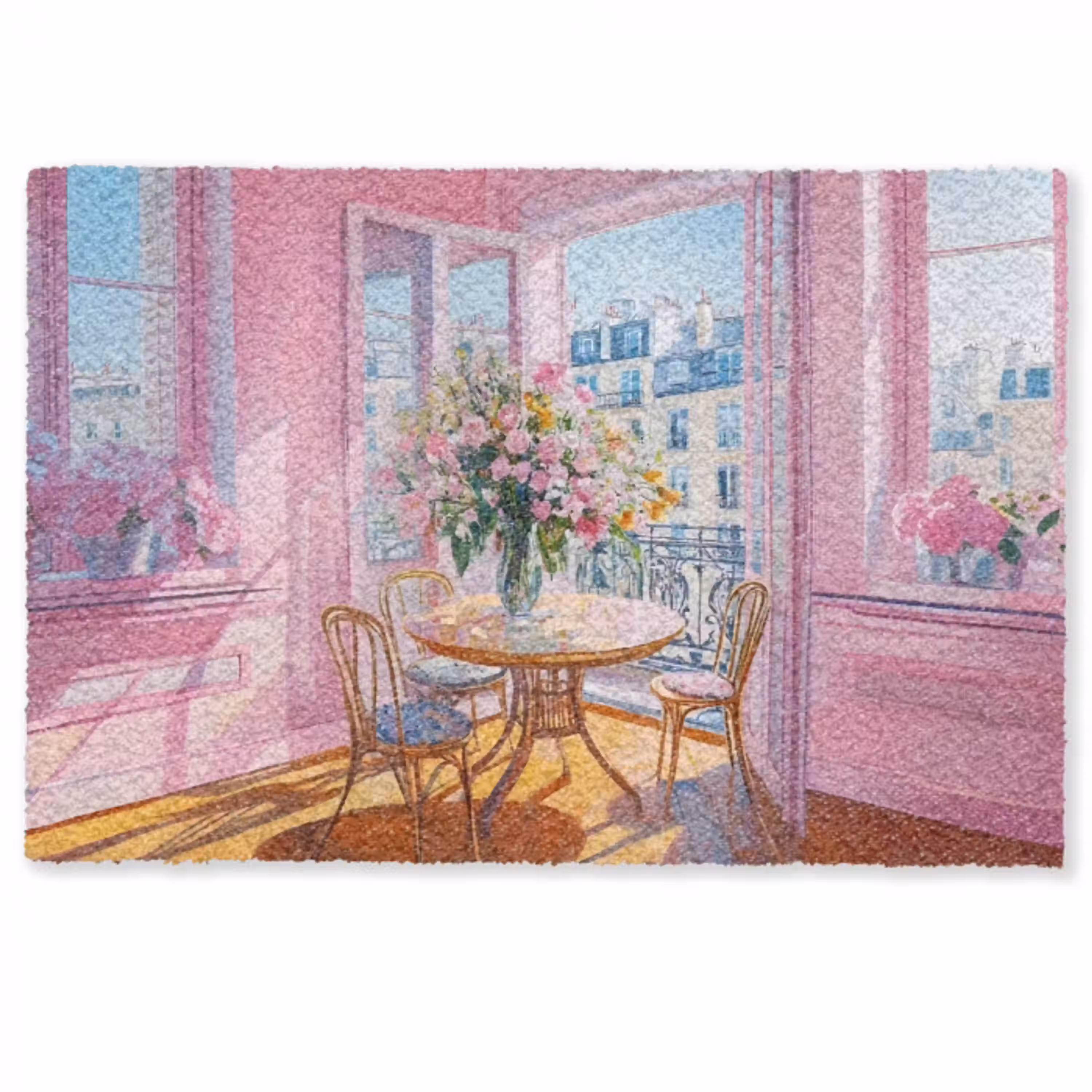 Pink - City - Bloemen Deurmat klein -zkaufland3d
