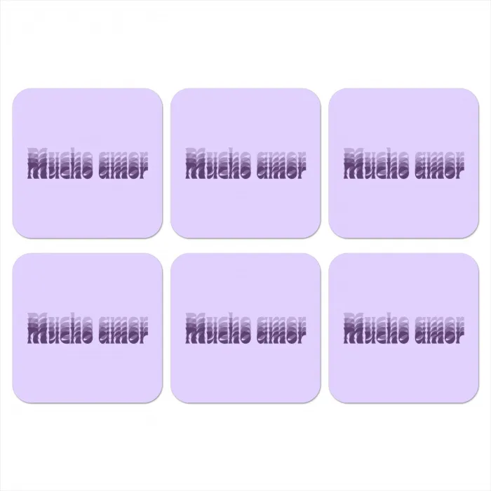 Mucho amor - Paars - Gelaagde letters onderzetter kurk middel -3d