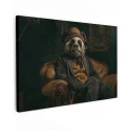 Panda - Hoed - Bril - Pak Tuinposter op houten frame 2 cm dik klein -3d