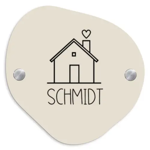 Huis illustratie - Modern Naambord Organisch middel -3d