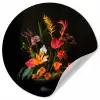 Schaal - Boeket - Bloemen Wandcirkel behangsticker klein -3d
