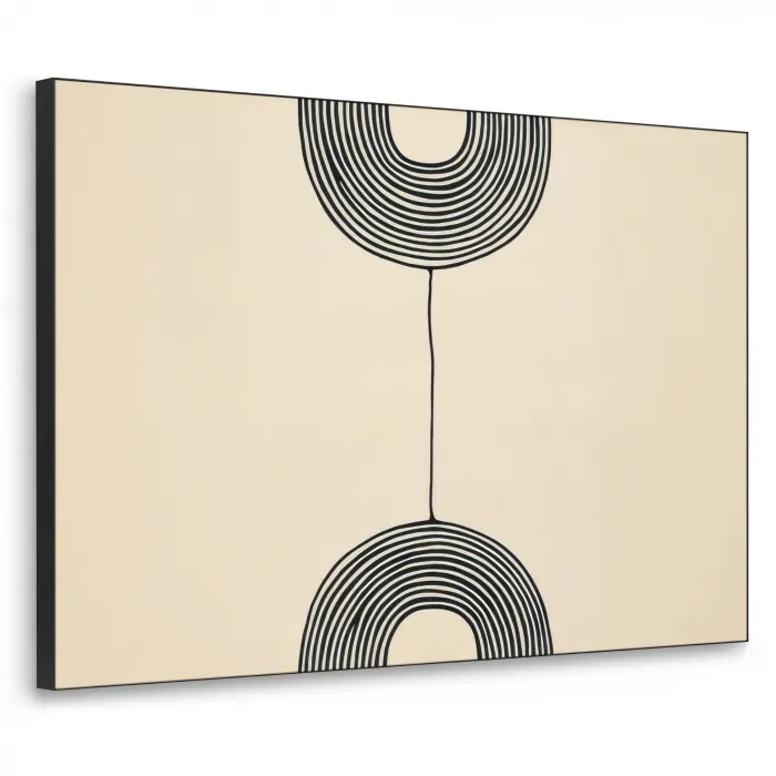 Geometrische bogen - Minimalistisch - Symmetrisch Textielframe zwart klein -3d