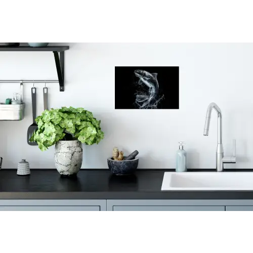 Vis - Koi - Zwart - Water Muursticker klein -keuken