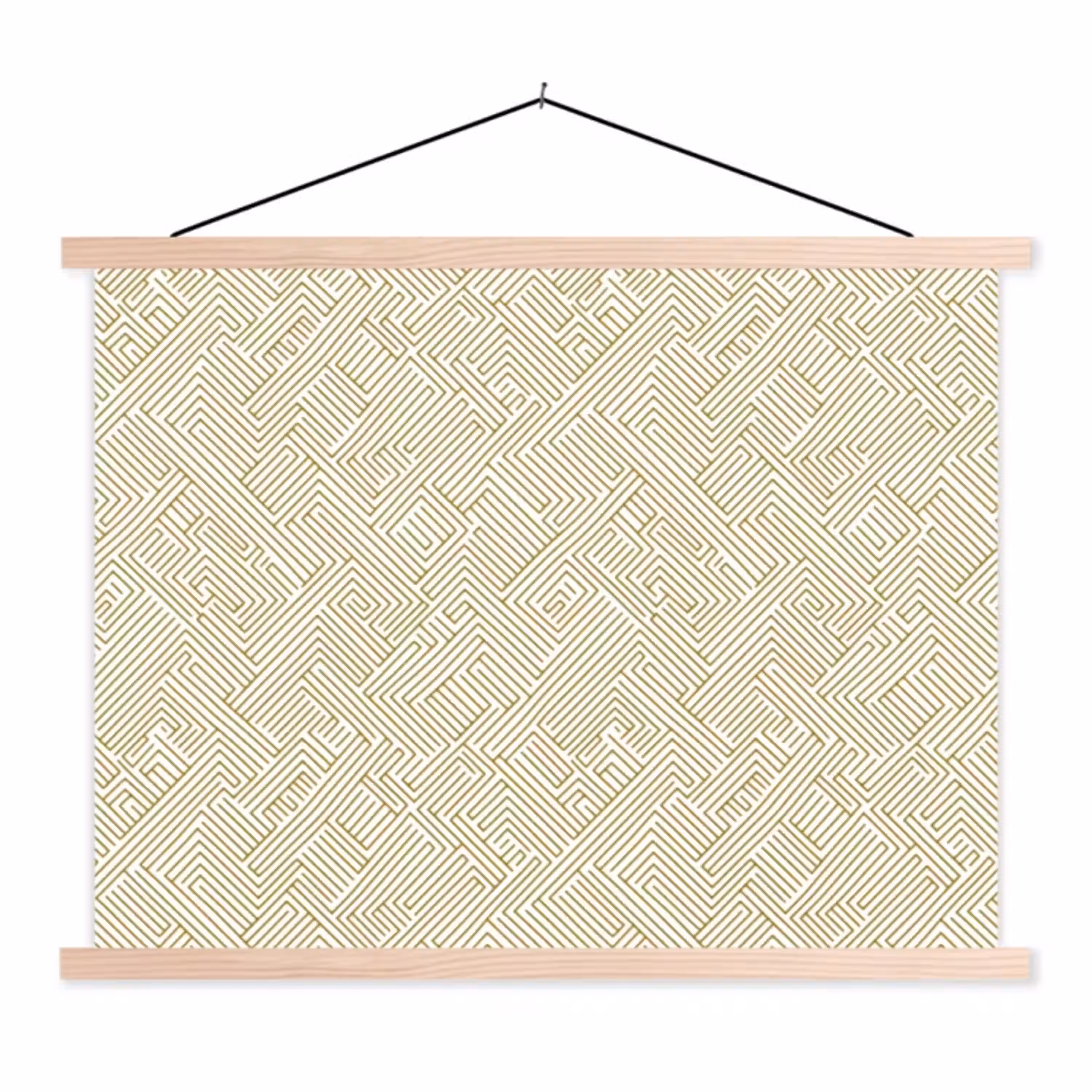 Geometrisch - Lijnen - Groen textielposter latten blank klein 122 -3d