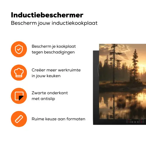 Beer - water - Bos - Ochtendlicht Inductie beschermer vinyl 3mm klein -zzzzzzz-td-ups