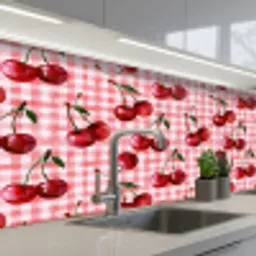 Kersen - Blokken - Rood keuken achterwand 2 middel 871 -3d_schuin