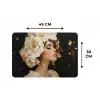 Abstract - Vrouw - Bloemen - Wit Placemat vinyl groot -specs