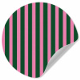 Verticale strepen - Groen - Roze Wandcirkel behangsticker klein 186 -3d