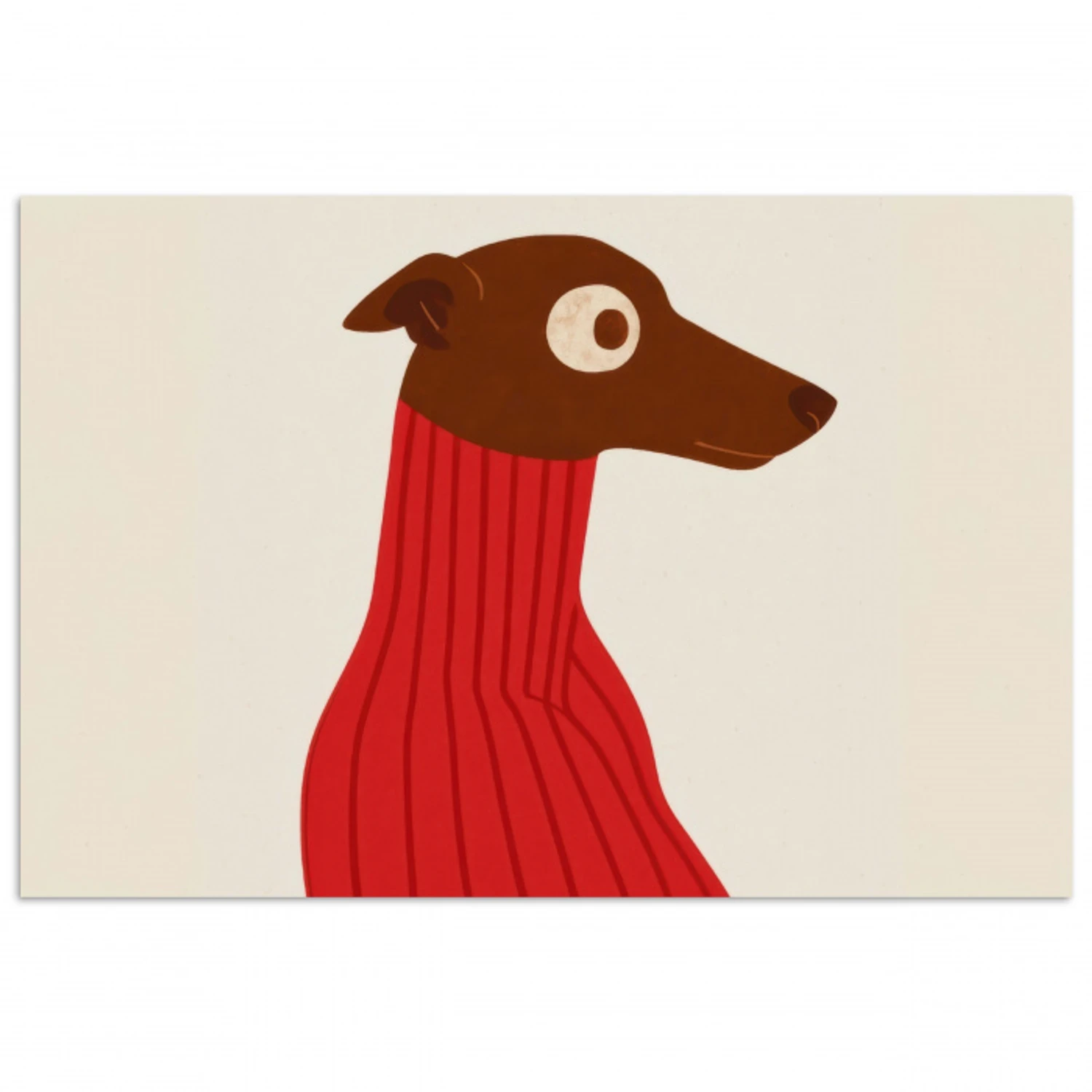 Silhouet - Hond - Trui - Rood poster papier klein -3d