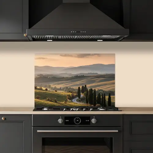 Toscaans - Landschap - Heuvels keuken achterwand spatscherm klein -sfeer1