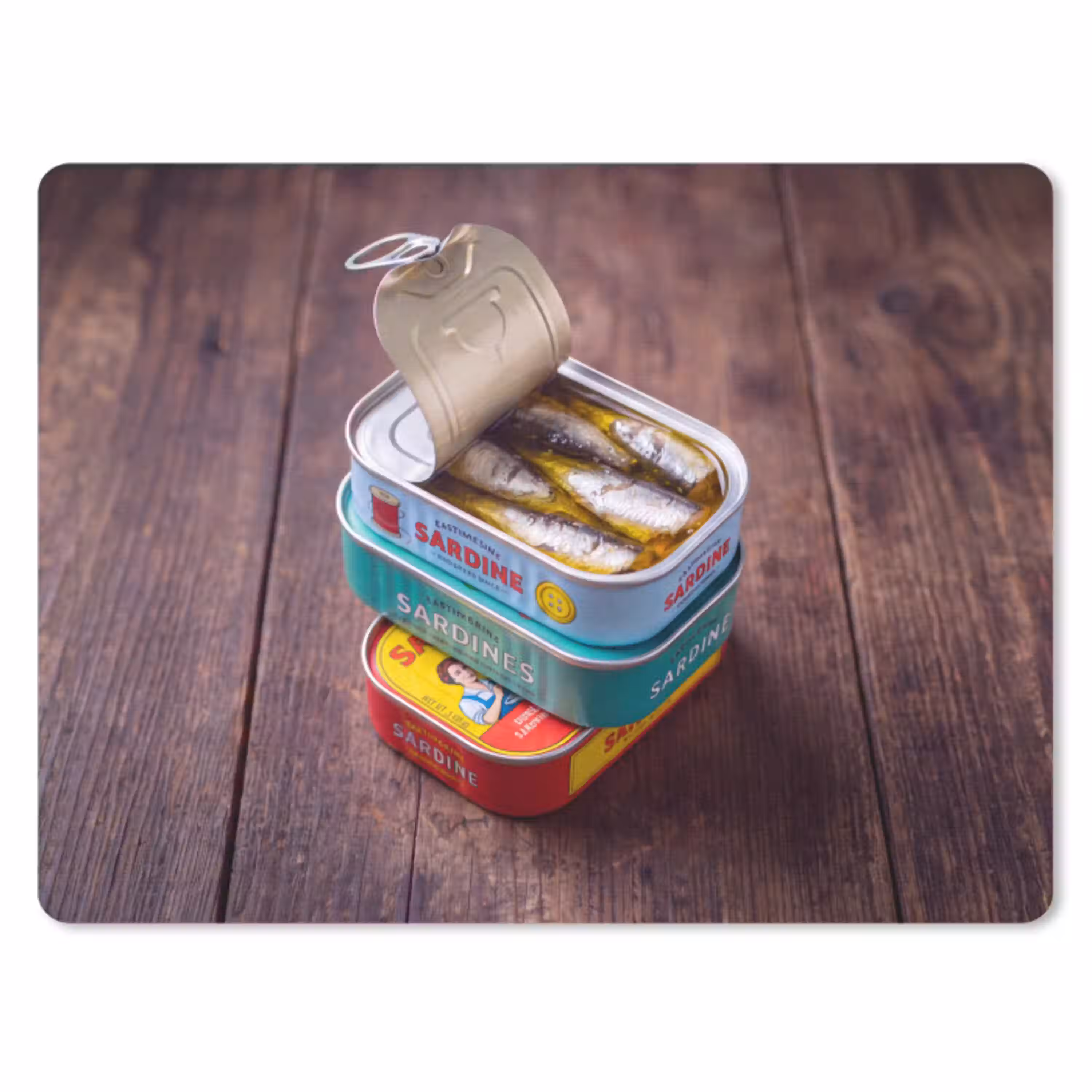 Vis - Blikjes - Keuken muismat rubber klein -3d