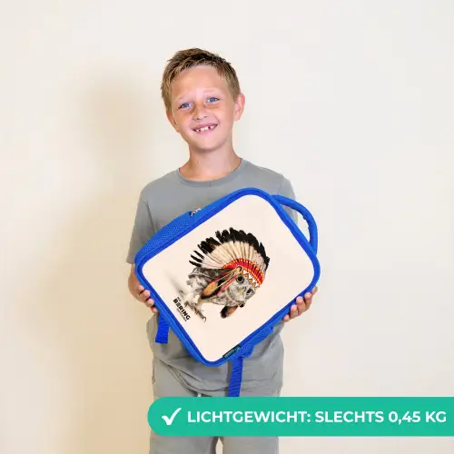 Uil als Indiaan Kinderrugzak - Blauw middel -sfeer1_NL