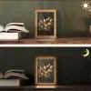 Gouden Bladeren op Donkere Achtergrond Light Box met kabel (Tafellamp) klein -sfeer3