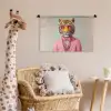 Tijger - Strik - Jasje - Roze Wandkleed katoen klein -wsfeer5_kind