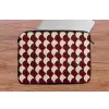 Rood - Tegelpatroon - Crème laptophoes neopreen klein 279 -tafel