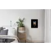 Hert met gewei tussen graffiti spray textielposter latten blank klein -woonkamer