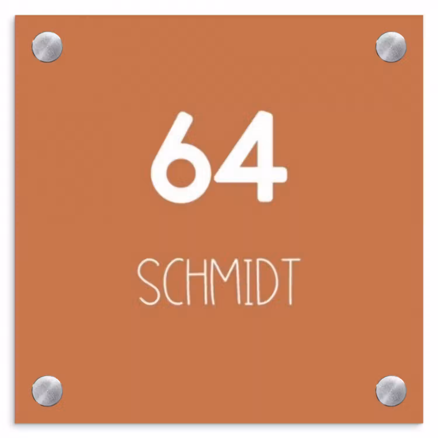 Namensschild Haustür Quadratisch - Terrakotta - Modern
