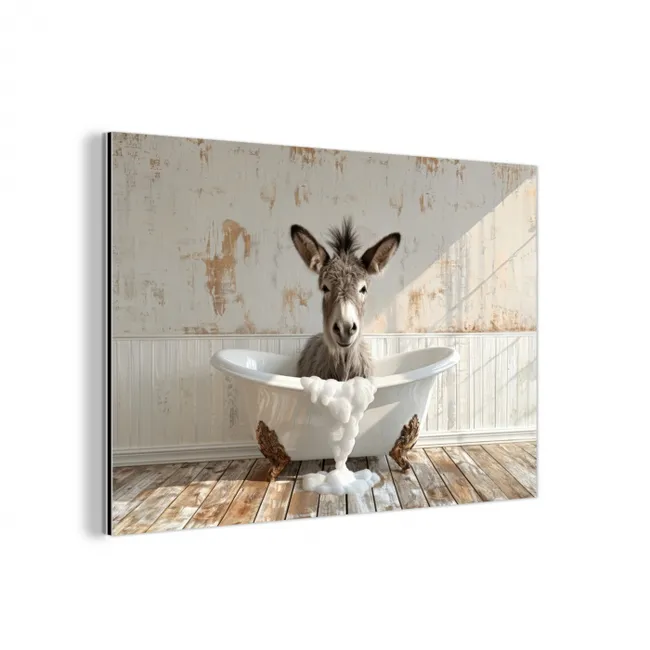 Ezel - Dieren - Badkuip - Schuim aluminium wit klein -3d