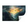 Vogels - Zon - Bomen - Groen Muursticker klein -3d