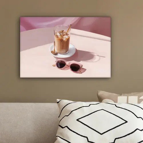 Ijskoffie - Zonnebril - Goud canvas 2cm klein -sfeer3