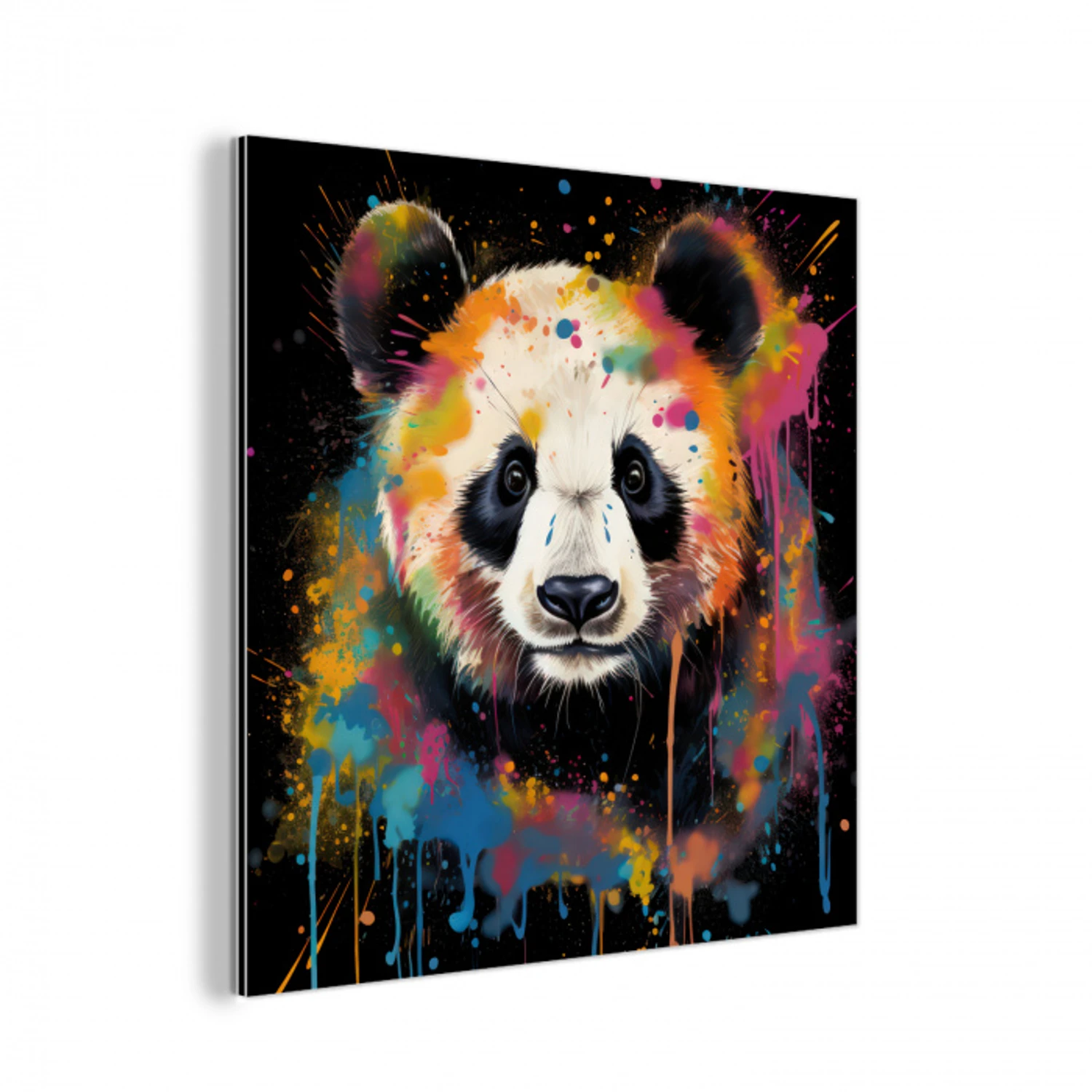 Panda - Graffiti - Dieren - Zwart - Kleuren aluminium wit klein -3d
