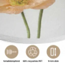 Papavers - Botanisch - Roze Akoestische PET Vilt - Rond klein -closeup_DE